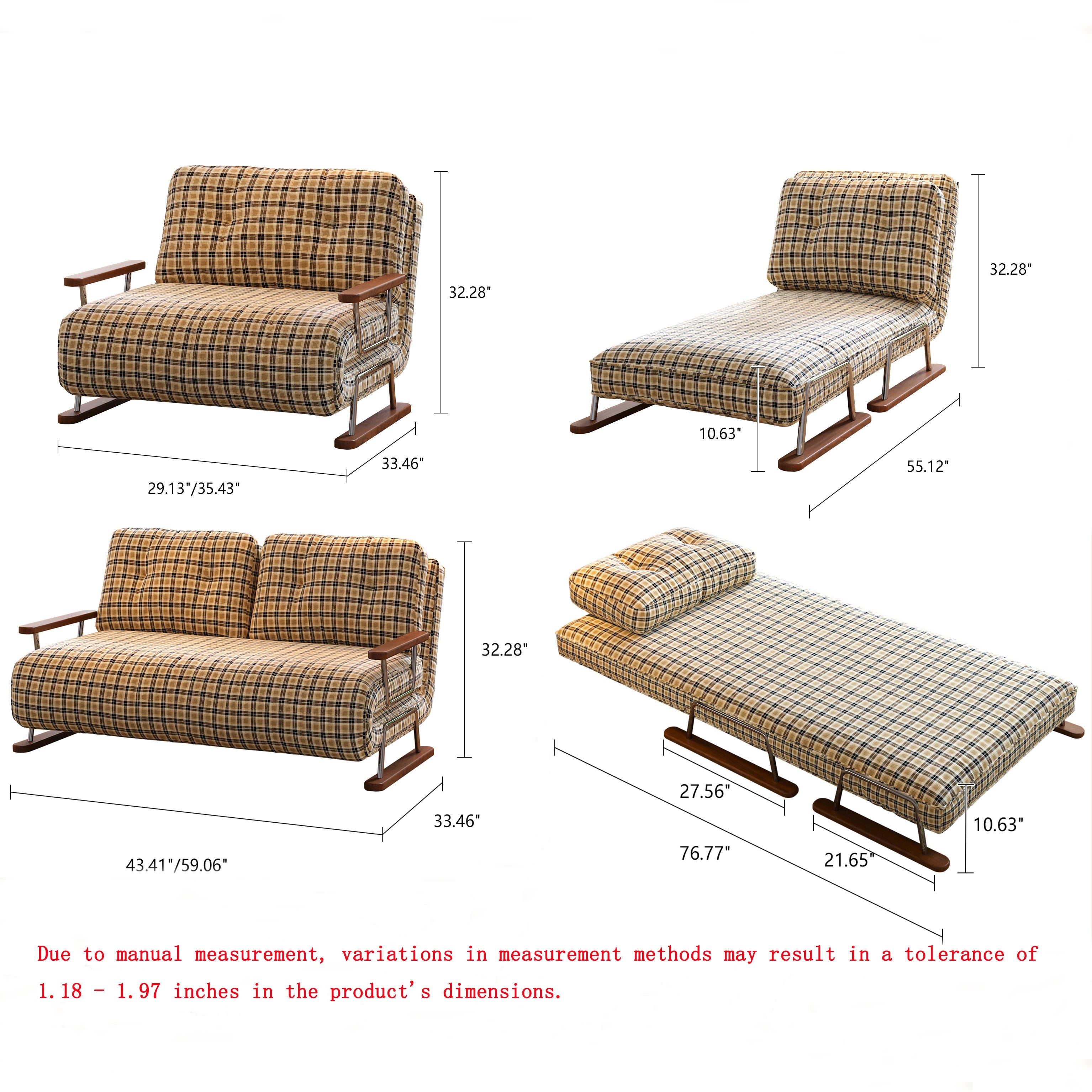 Convertible Sleeper Chair – 4-in-1 Folding Sofa Bed for Small Spaces