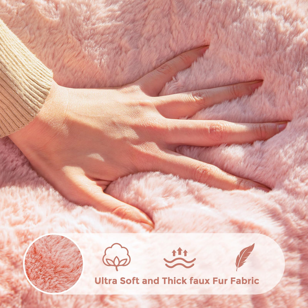 Floral Bean Bag Chair for Adults – Ultra Soft Faux Fur Lounge Sofa with Shredded Foam, Cozy Floor Chair for Living Room & Bedroom